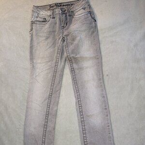 GIRLS JUSTICE JEANS Gray 10 S Small Simply Low Premium Light Kids Kid Size Pants